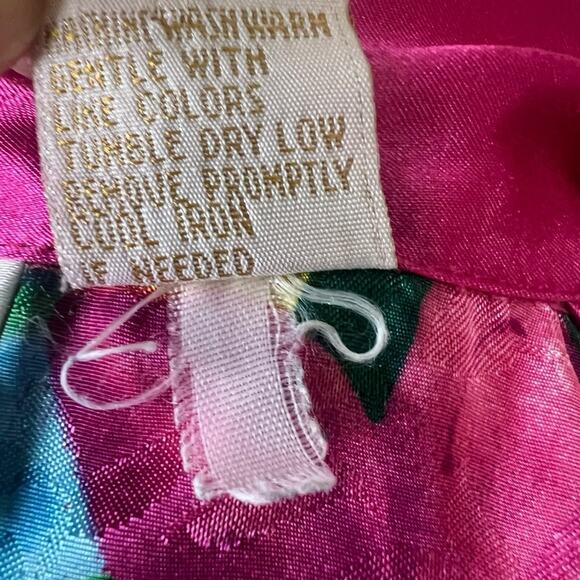 Vintage Victoria’s Secret Gold Label Floral Satin Shirt Button Up M/L 90’s - Picture 5 of 8